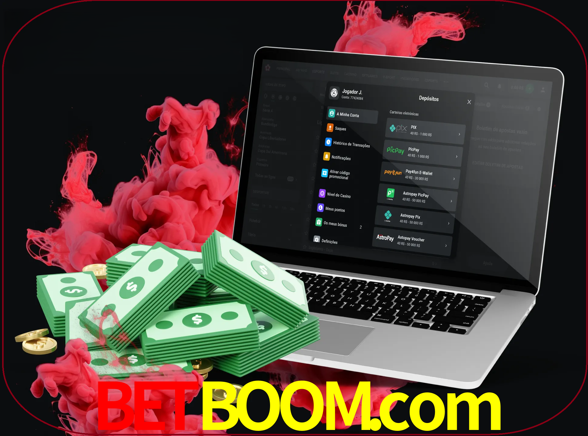 Para efetuar um depósito na sua conta betboom, basta escolher o método de depósito e especificar o montante.