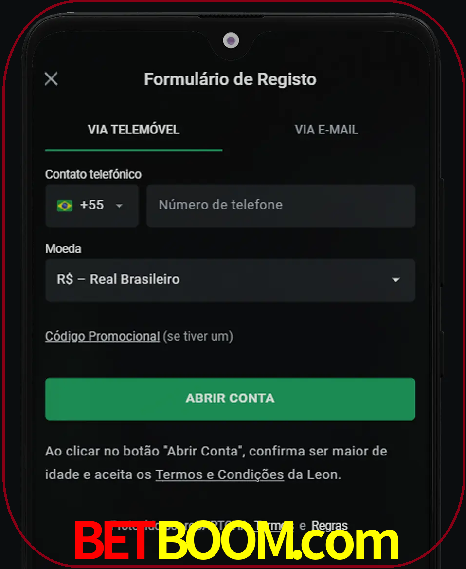 Abra o aplicativo e inicie o processo de registro.